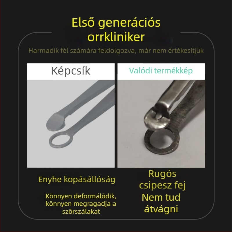 Orrszőrnyíró kerek fejjel, rozsdamentes acélból, hőkezeletelt