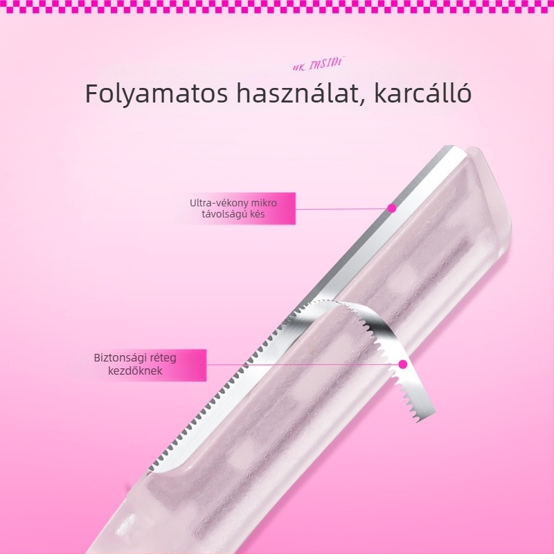 Peach and Wild Szemöldök-trimmelő készlet biztonságos pengével, karcolás elleni, éles és sima formázás kezdőknek
