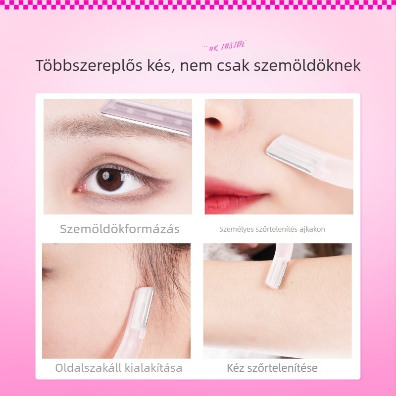 Peach and Wild Szemöldök-trimmelő készlet biztonságos pengével, karcolás elleni, éles és sima formázás kezdőknek
