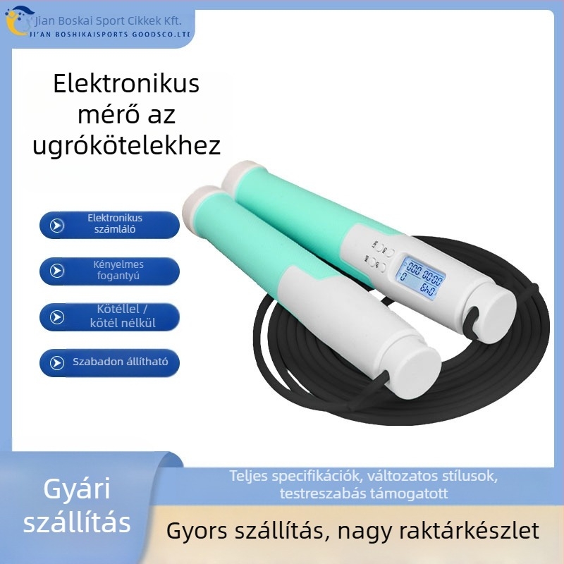 Bosikai Okos Vezeték Nélküli Ugrókötél Számlálóval, PVC + Acéldrót, Beltéri Edzés Gyermekeknek