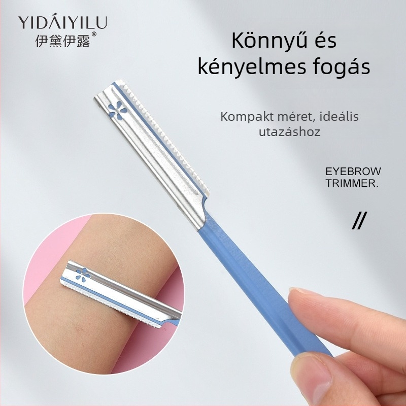 Idai-Ilu szemöldök-vágó kés rozsdamentes acélból, biztonságos kialakítás, karcos elleni védelem, kezdő készlet