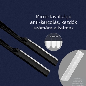 Férfi szemöldök- és arctrimer mikro-hálóval, biztonságos kivitel, rozsdamentes acél, mindennapi használatra