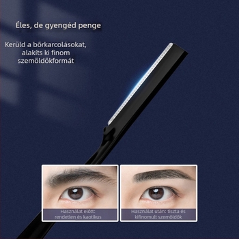 Férfi szemöldök- és arctrimer mikro-hálóval, biztonságos kivitel, rozsdamentes acél, mindennapi használatra