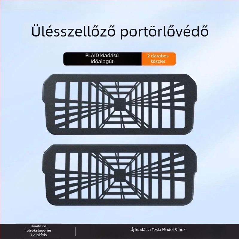 Tesla Model Y/3 hátsó légkivezető védőfedő, ABS, snap-on rögzítés, belső ajtópanelhez