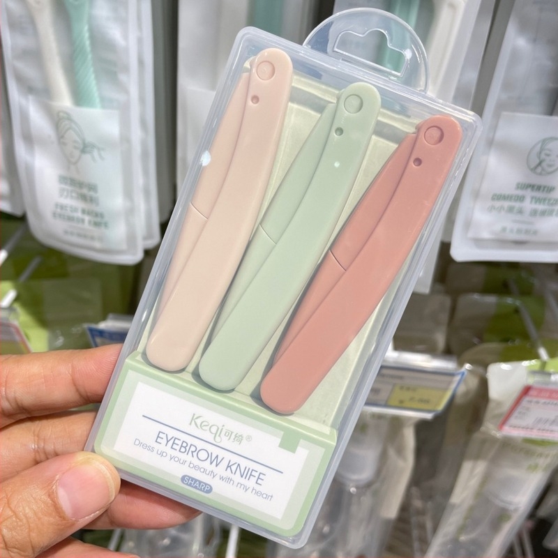 Szemöldök igazító kés - hajtogatható, rozsdamentes acél, 3 db