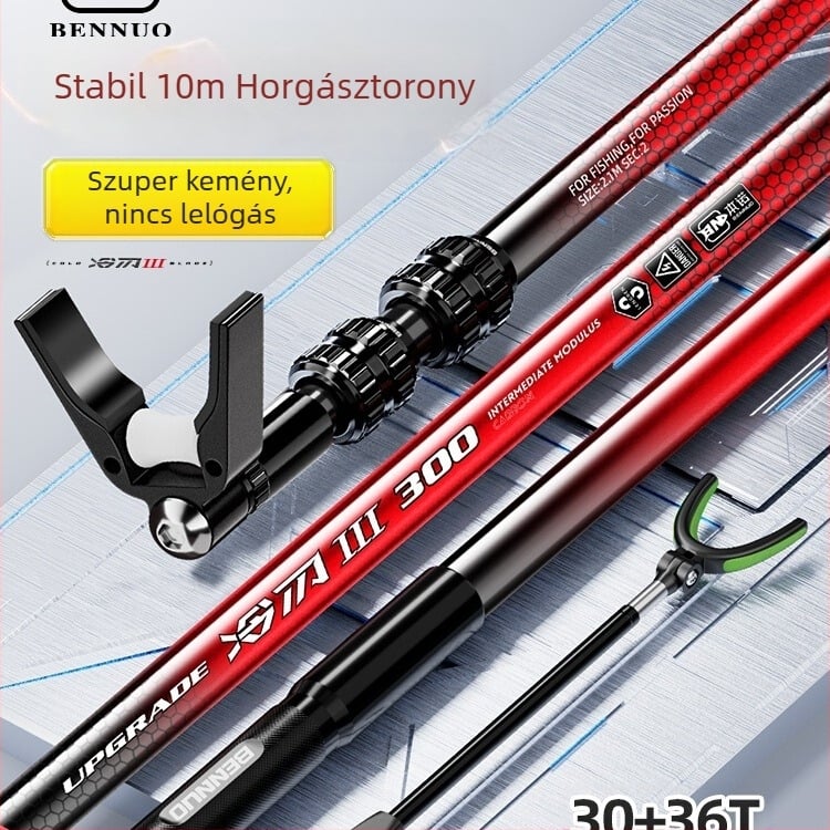 Szénszálas horgászbot-tartó állvány nagy halakhoz – padlóra szerelhető, nem összecsukható, forgásmentes