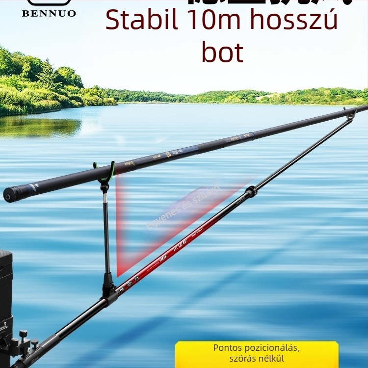 Szénszálas horgászbot-tartó állvány nagy halakhoz – padlóra szerelhető, nem összecsukható, forgásmentes