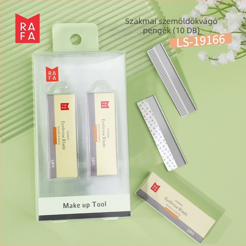 Rafa szemöldök vágó kés, rozsdamentes acél, modell LS-19166, 10 darabos készlet