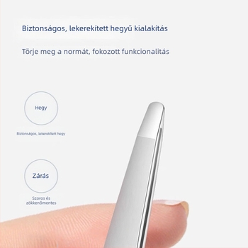 Csúcsminőségű ultra vékony szemöldökcsipesz és szőrtelenítő eszköz, szakállcsipesz, rozsdamentes acél, 9,5 cm