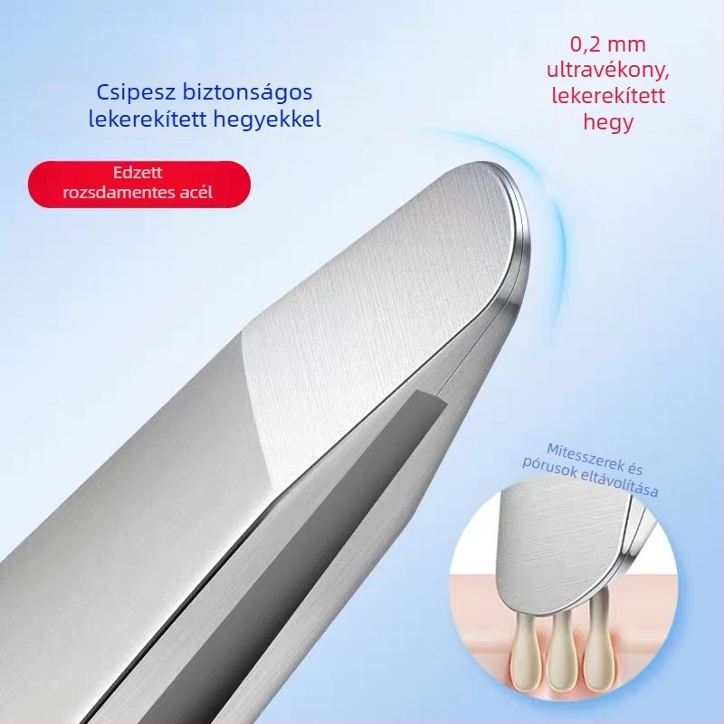 Csúcsminőségű ultra vékony szemöldökcsipesz és szőrtelenítő eszköz, szakállcsipesz, rozsdamentes acél, 9,5 cm