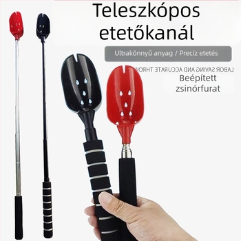 Teleszkópos alumínium ötvözetű etetőkanál, hordozható, összecsukható, anti-rotációs kial design