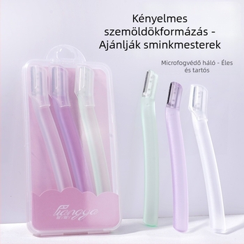 Szemöldök-trimmelő készlet (Rozsdamentes acél pengék + ABS; Modell KJ-16-XMD; Szemöldök eszköz)