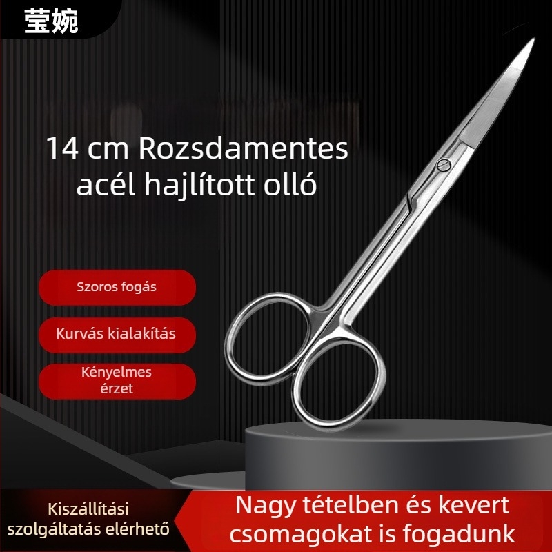 Sminkolló görbült pengével és hegyes végével | QYMJS, Guangzhou eredetű, kozmetikai olló, általános használatra