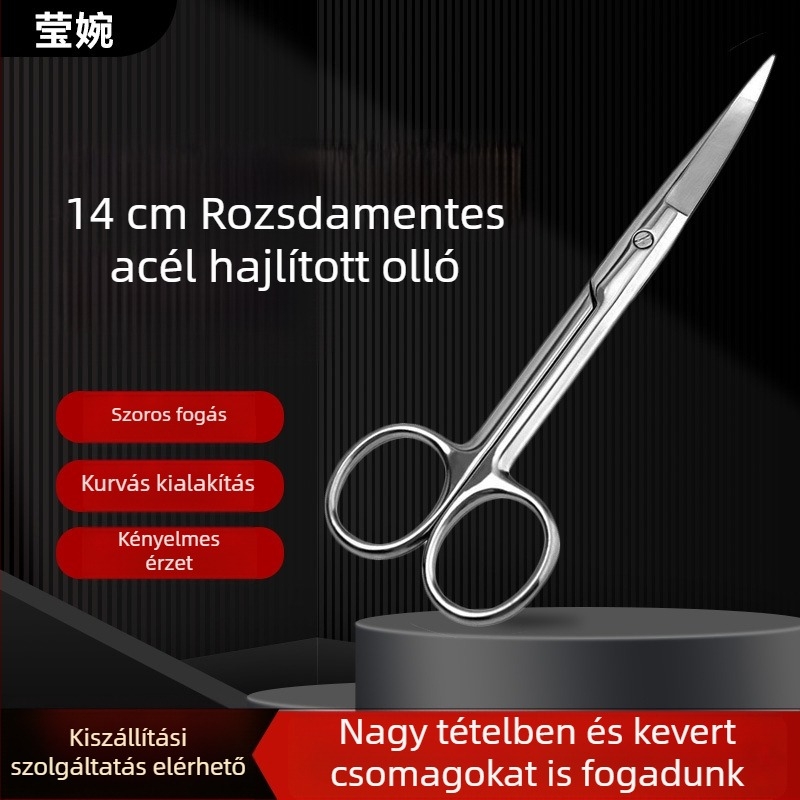Sminkolló görbült pengével és hegyes végével | QYMJS, Guangzhou eredetű, kozmetikai olló, általános használatra