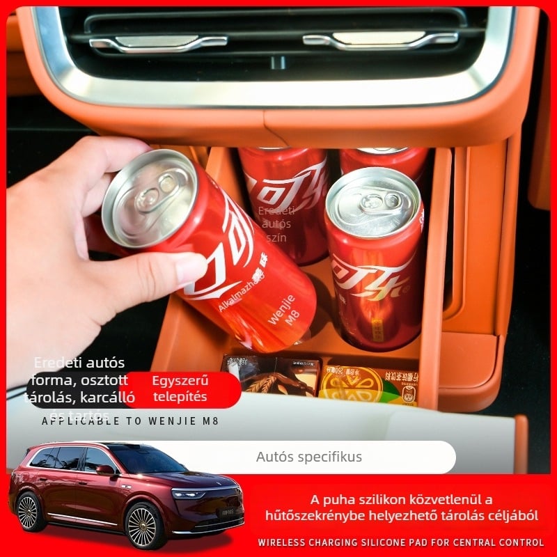M8 középkonzol pohártartóhoz szilikon matrac, teljes lefedettségű belső kiegészítők