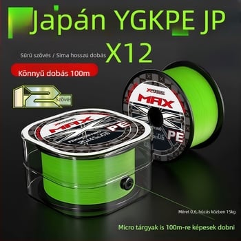 Fő zsinór a horgászathoz, PE anyag, szakítószilárdság 3–33 kg, márka YGKPEJP, dobozban 100 darab