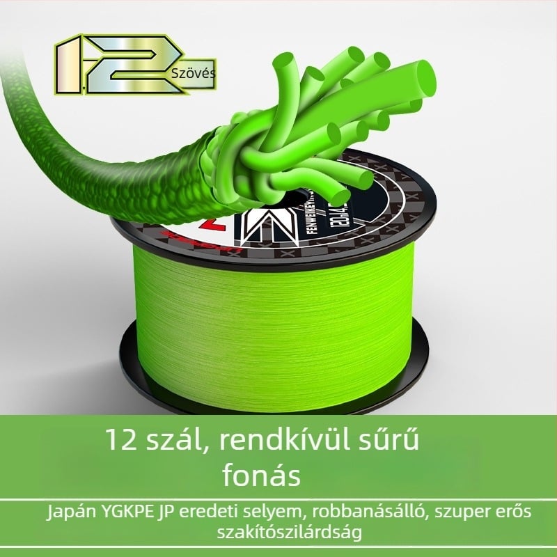 Fő zsinór a horgászathoz, PE anyag, szakítószilárdság 3–33 kg, márka YGKPEJP, dobozban 100 darab