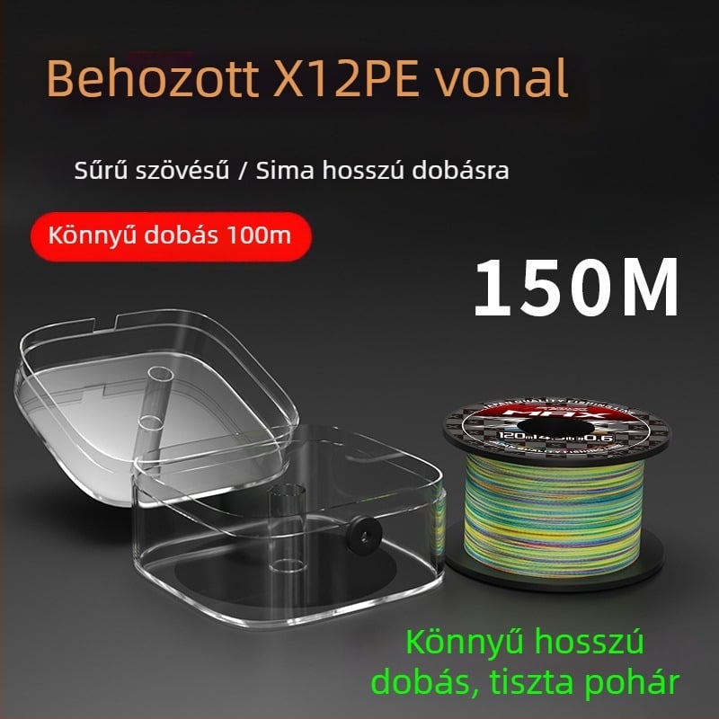 Fő zsinór a horgászathoz, PE anyag, szakítószilárdság 3–33 kg, márka YGKPEJP, dobozban 100 darab