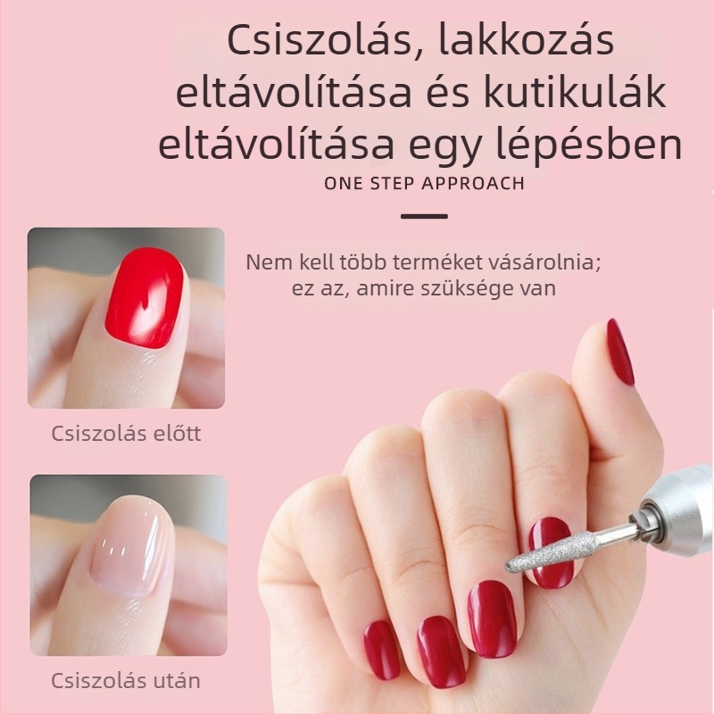 2‑in‑1 köröm UV/LED lámpa és csiszoló, magas sebességű időzítő, újratölthető, hordozható, gél eltávolítására és a gél megkötésére