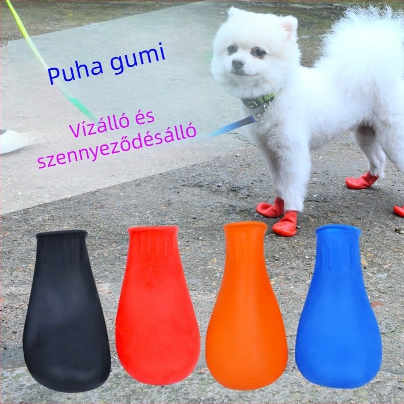 Gumi anyagú, vízálló háziállat cipők kutyáknak és macskáknak, ballon-stílusú dizájn, kültéri esőcsizmák
