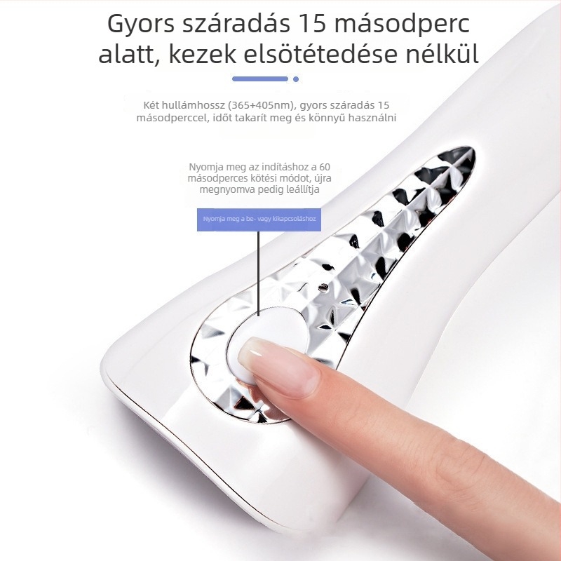 Kézben tartható körömlakk-gél lámpa, modell 02, hazai márka
