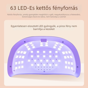 Gél-lámpa a körmök szárításához, kettős kéz LED fényforrással, 189W, nagy teljesítmény, otthoni használatra