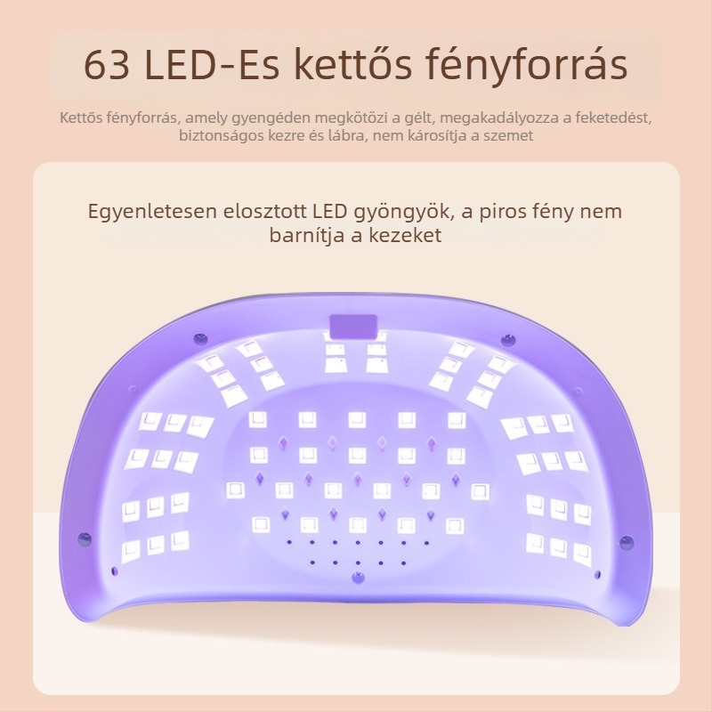 Gél-lámpa a körmök szárításához, kettős kéz LED fényforrással, 189W, nagy teljesítmény, otthoni használatra