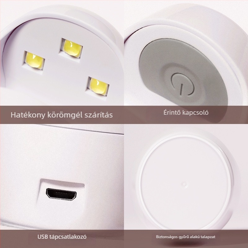 Hordozható UV körömgép gél-lakhoz, DIY köröm dizájn, műanyag, 85 g