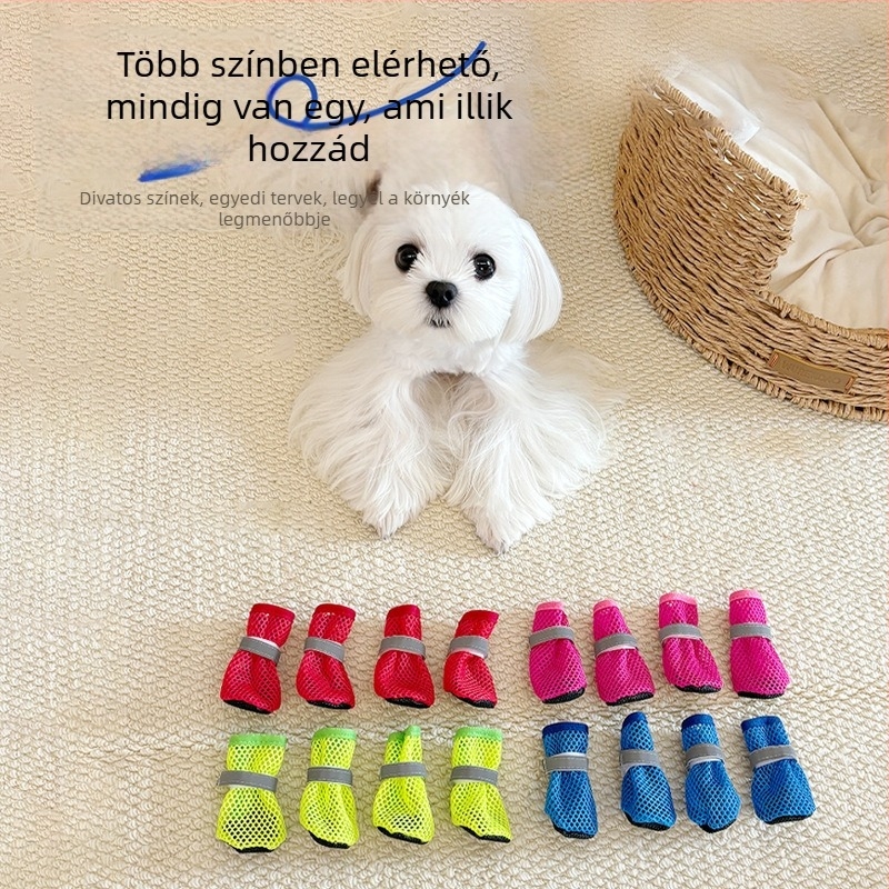 Kutyacipő - Csúszásmentes, Lélegző hálószövet, Puha talp, Poliészter