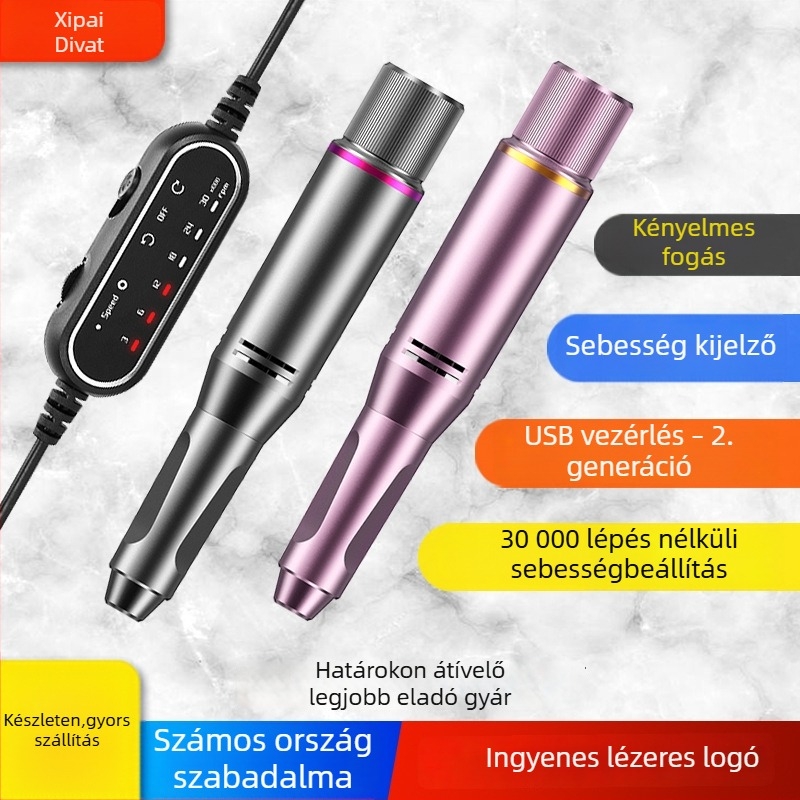 XPOP M204 Elektromos körömfúró – lépcső nélküli sebességszabályozás, 30 000 rpm, 80 g