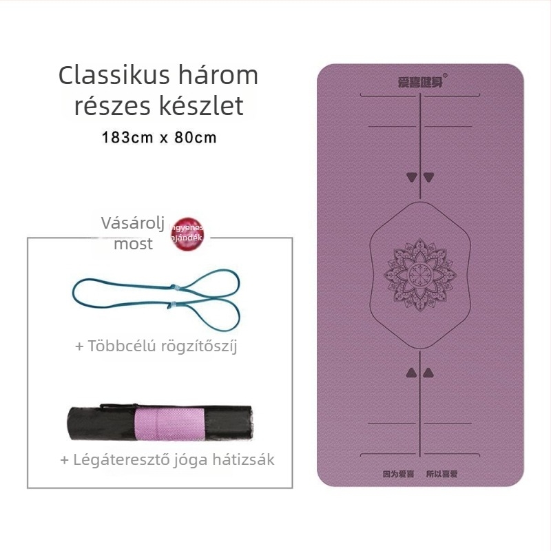 Jóga matrac EVA, geometriai minta, 6 mm vastagság, alkalmas edzésre és testformálásra, súly 1000 g
