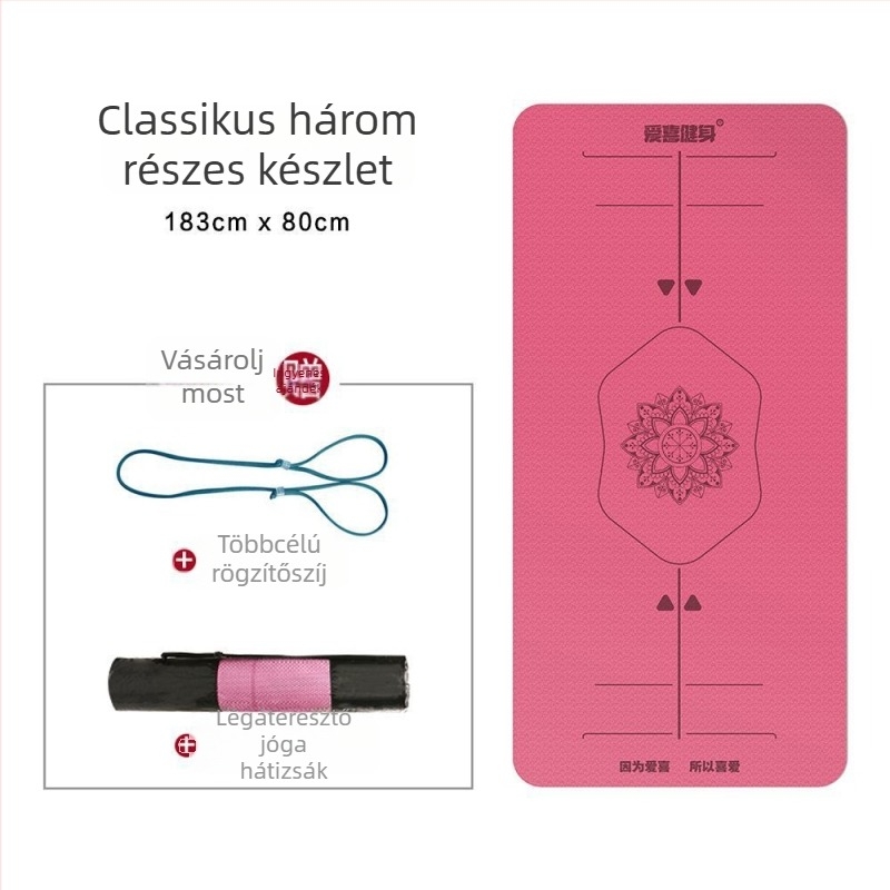 Jóga matrac EVA, geometriai minta, 6 mm vastagság, alkalmas edzésre és testformálásra, súly 1000 g