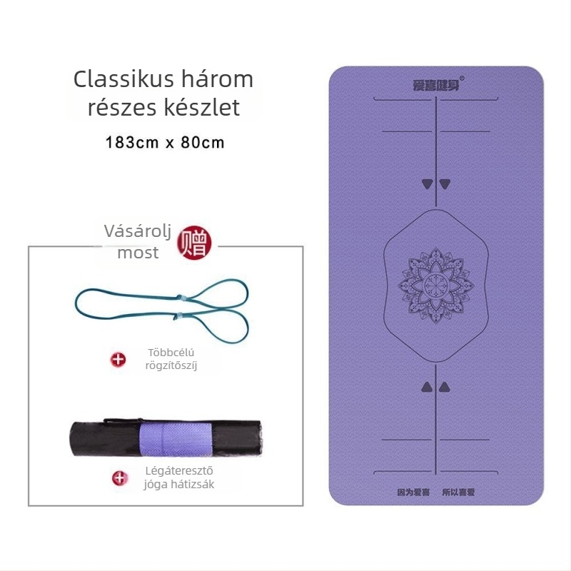 Jóga matrac EVA, geometriai minta, 6 mm vastagság, alkalmas edzésre és testformálásra, súly 1000 g