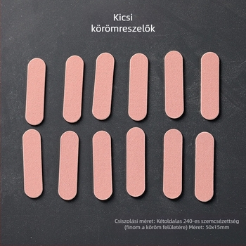 Mini rózsaszín körömreszelő, kétoldalas fareszelő matt felülettel