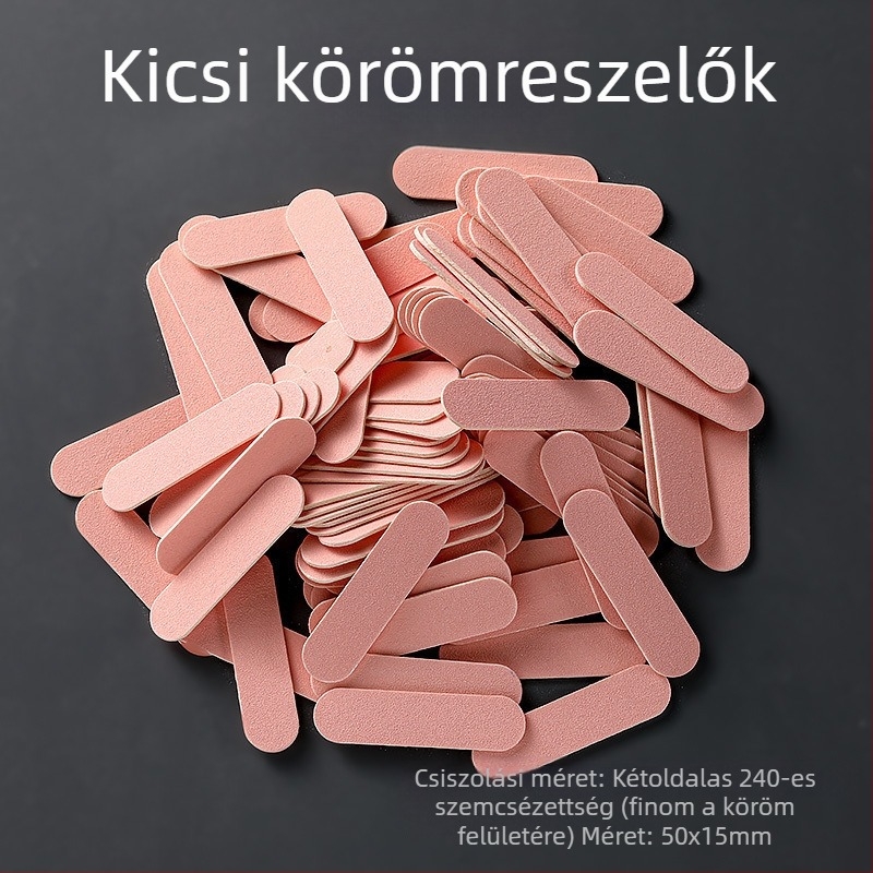 Mini rózsaszín körömreszelő, kétoldalas fareszelő matt felülettel