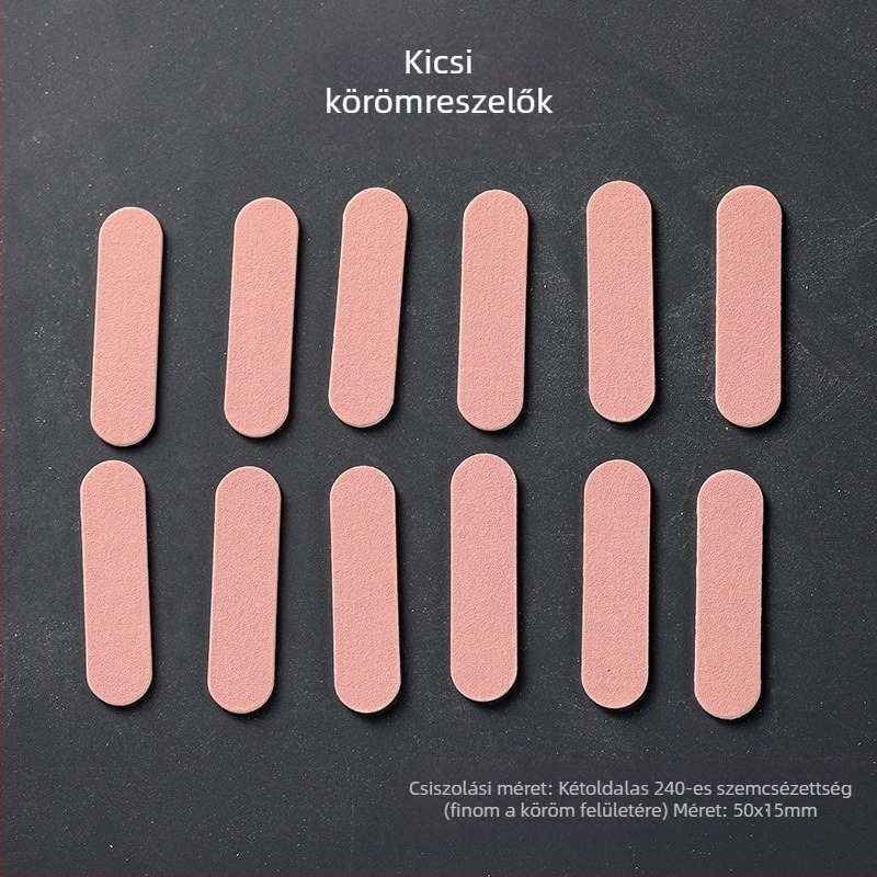 Mini rózsaszín körömreszelő, kétoldalas fareszelő matt felülettel