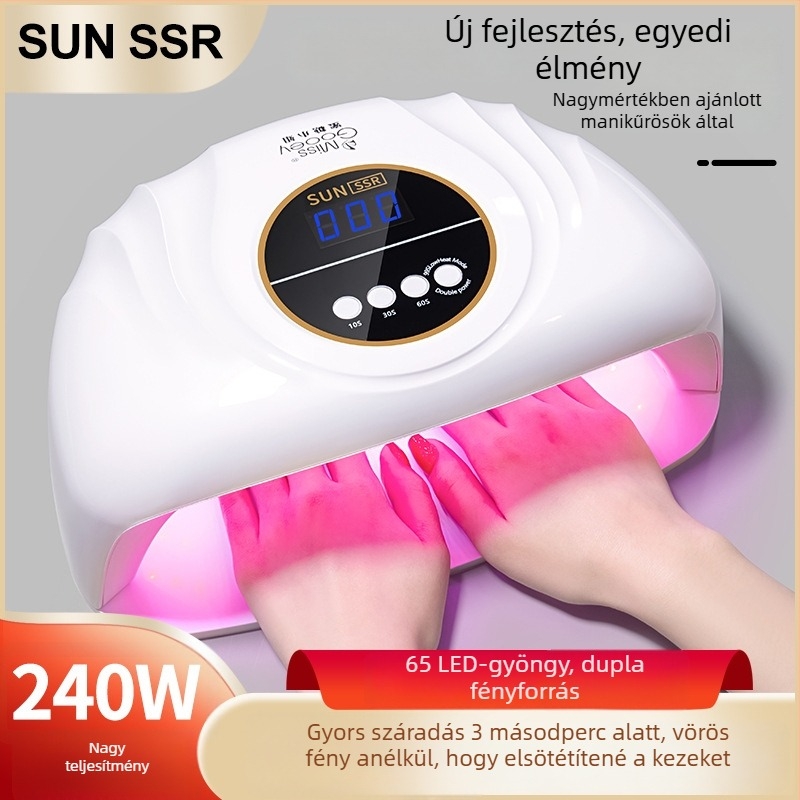 Géllakkhoz használható lámpa, 3 másodperces gyors száradás, LED-lámpa géllakhoz, modell Sun SSR, magánmárka Miss Honey
