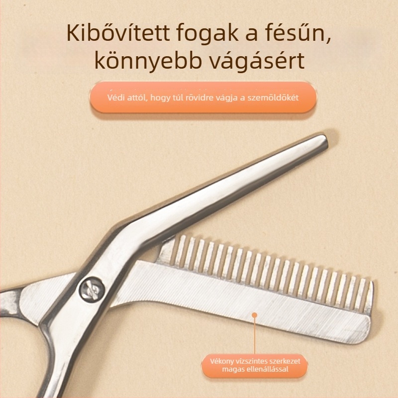 Rozsdamentes acél szemöldökolló fésűvel és formázóval – mindent egyben a szemöldök vágásához és formázásához