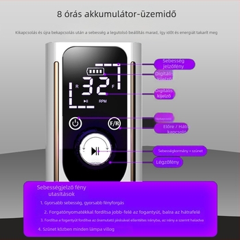 Elektromos körömreszelő, hordozható, újratölthető, 50W, 45000 RPM, Modell 112, ABS