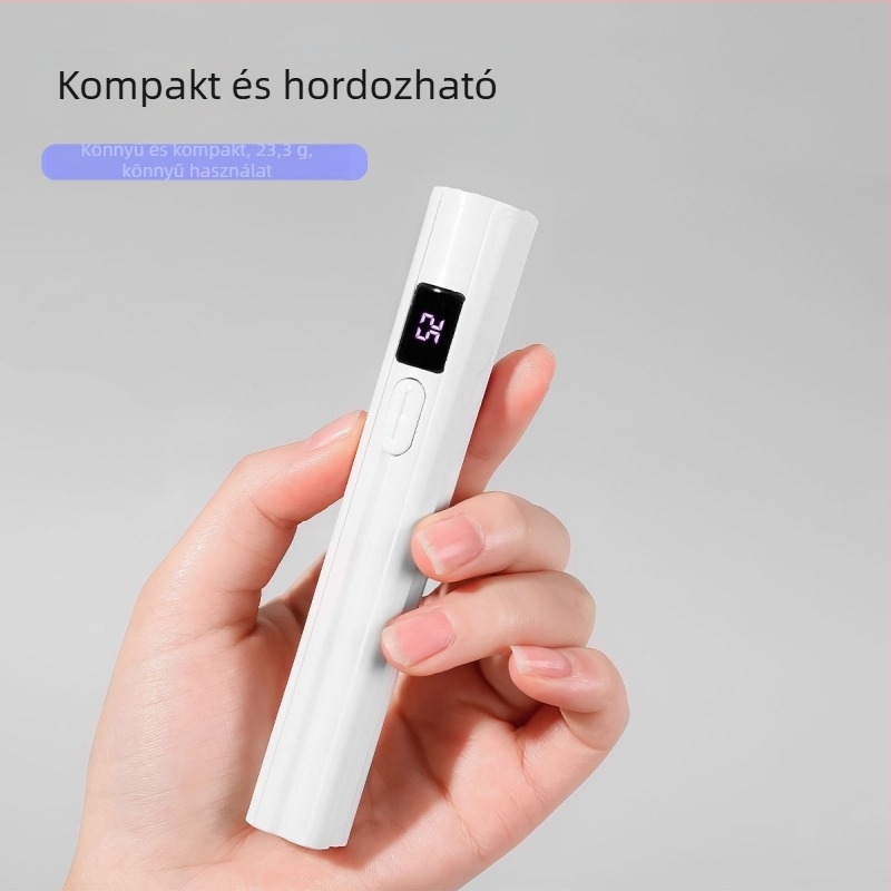 Kis hordozható manikűr LED lámpa – kompakt lámpa géllak szárításához, modell Nail art LED light; hazai márka; engedélyezett magánmárka: Igen; alapcsomagolás; általános felhasználók számára