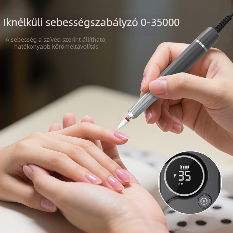Kefe nélküli körömcsiszoló és polírozó, újratölthető, modell STE-906