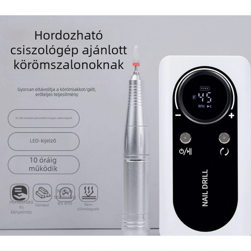 Körömcsiszoló gép - hordozható, újratölthető, otthoni használatra, hámlasztó eszköz
