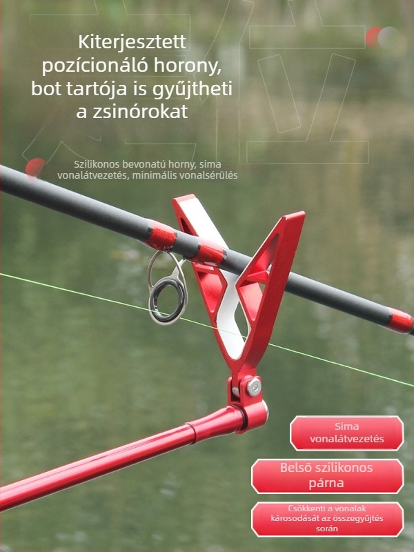 Wickert alumínium ötvözetes hátsó akasztó tartó horgászbotokra, többirányú forgás, összecsukható