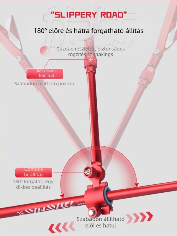 Wickert alumínium ötvözetes hátsó akasztó tartó horgászbotokra, többirányú forgás, összecsukható