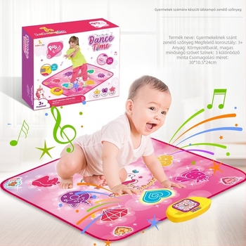 Interaktív gyerek zongora-tánc matrac pedálos lábbal - oktató játék, könnyű anyag, 5 cm vastagság, 4-6 éveseknek