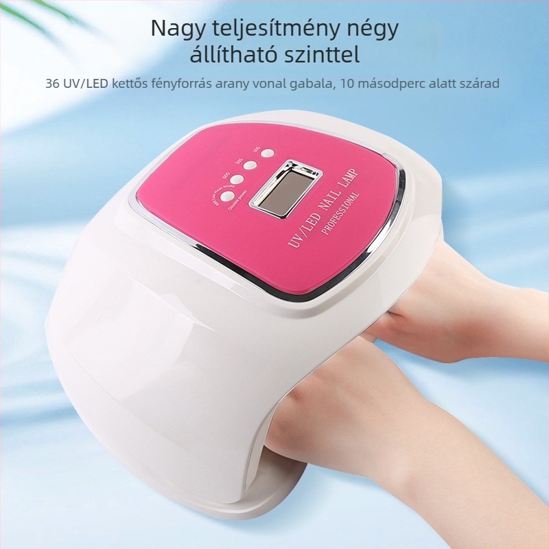 Kétkezes körömlámpa LED-UV fototerápiával, 72WPLUS modell – manikűrhöz szárító