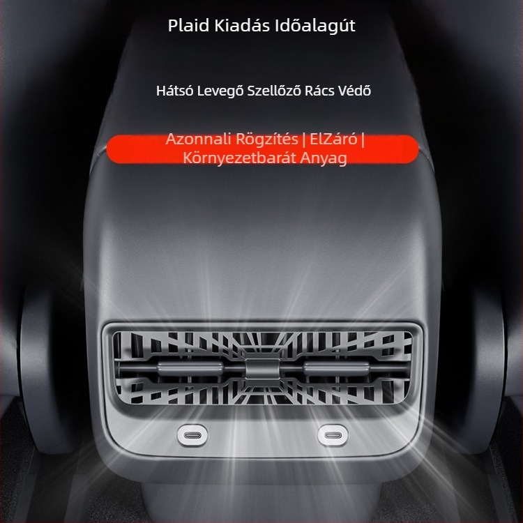 Tesla Model Y/3/L hátsó légkondi kimeneti védőfedél — műanyag, snap-on szerelés, belső dekoráció