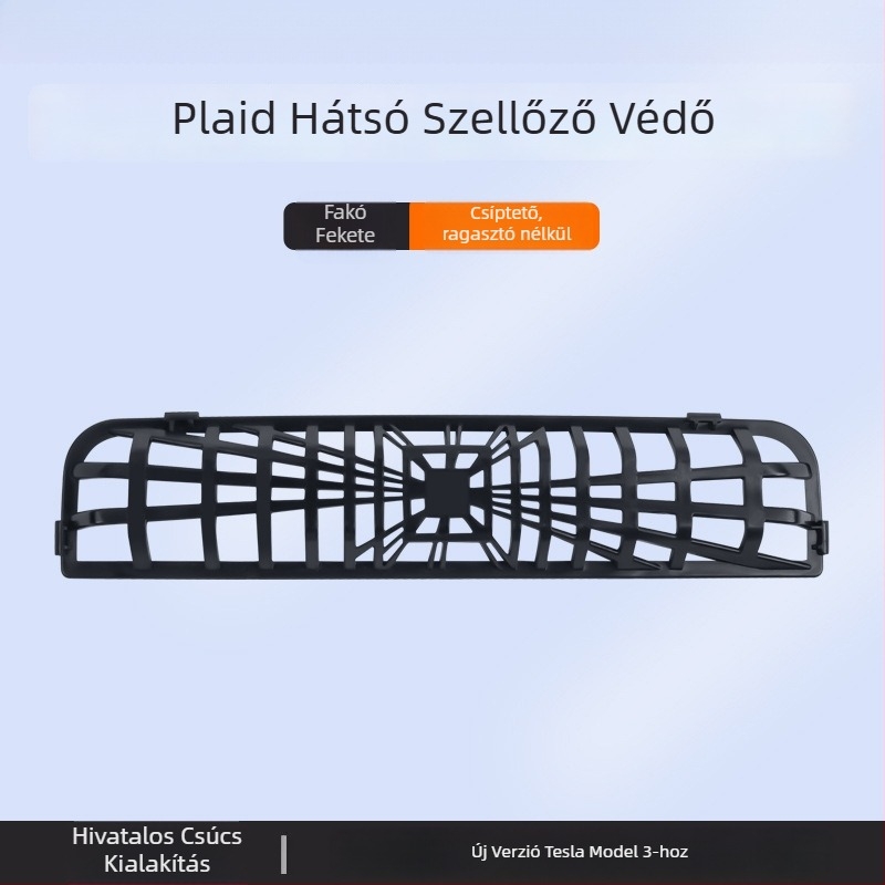 Tesla Model Y/3/L hátsó légkondi kimeneti védőfedél — műanyag, snap-on szerelés, belső dekoráció