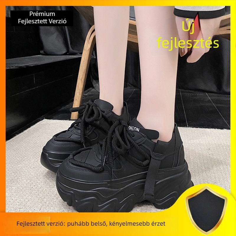 Női Dad Shoes stílusú edzőcipő, fűzővel záródó, felső része mesterséges plüss, belső talp gyapjúból, talp poliuretánból