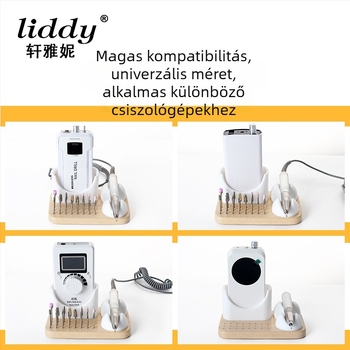 Liddy szilikon körömreszelőgép tároló doboza, D-02 modell, szilikon + tömörfa kivitel, 410 g